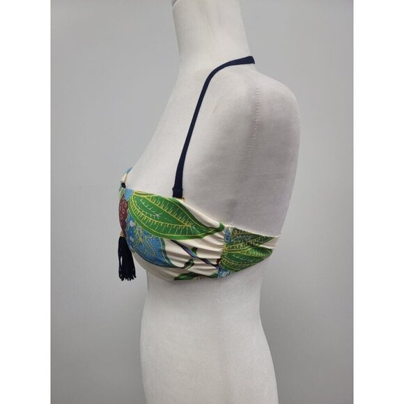 TORY BURCH Women Underwire Bandeau Print White Petite Small - Picture 6 of 11